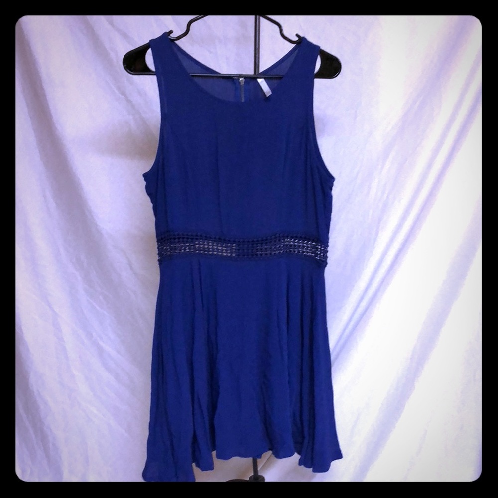 Nine Bird deep blue summer dress w waist detail